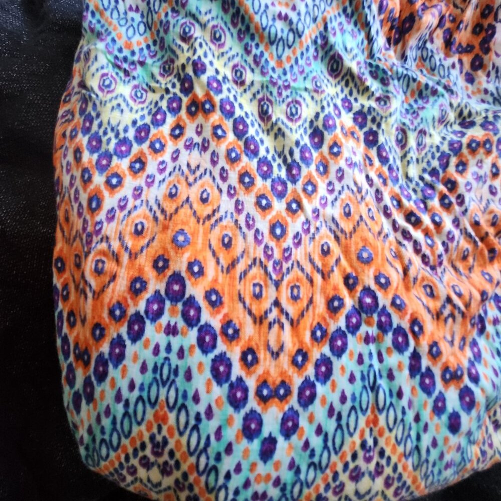 Boho Chevron Printed Knit Fabric – Approx. 2+ Yards (~84") (Vibrant Multicolor) - Picture 7 of 8